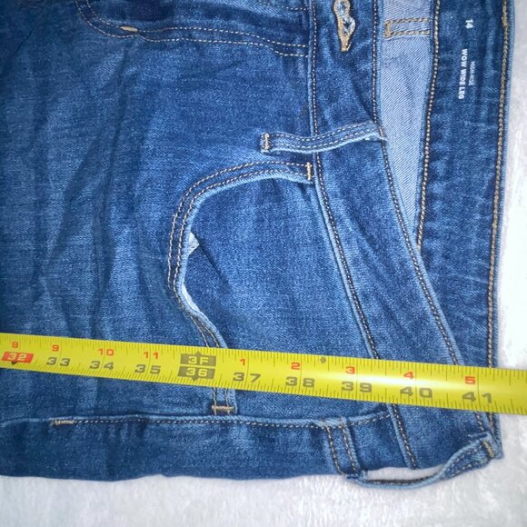 Old Navy Jeans Women 34x30 Size 14 Blue Denim High Rise WOW Wide Leg Pockets - Picture 6 of 9